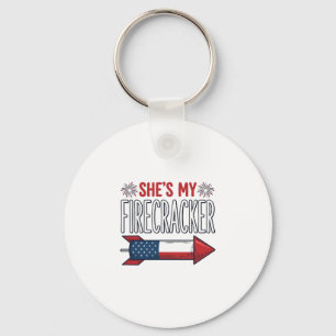 She’s My Firecracker Patriotic Couple Design_1 Key Ring
