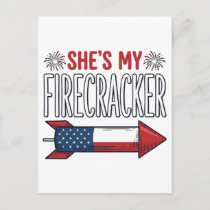 She’s My Firecracker Patriotic Couple Design_1 Postcard
