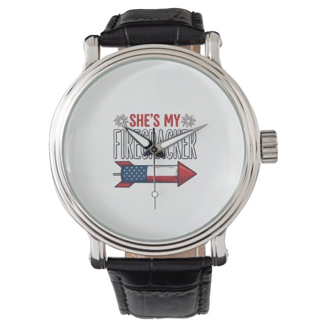 She’s My Firecracker Patriotic Couple Design_1 Watch (Front)