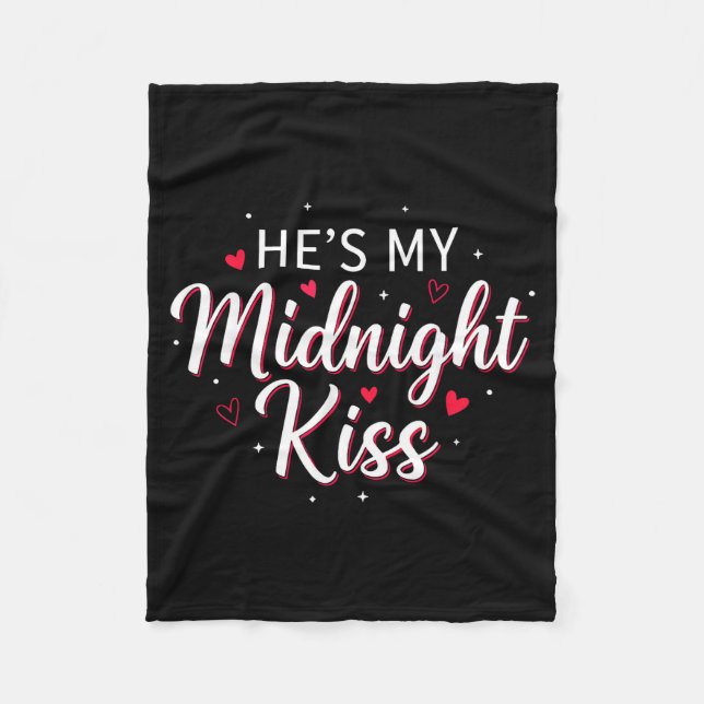 She’s My Midnight Kiss Funny Valentine Matching Co Fleece Blanket (Front)