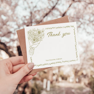 She’s off the Market Sage Green Bridal Shower Thank You Card
