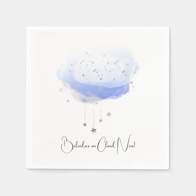 She’s on Cloud Nine Bridal Shower Napkin (Front)