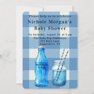 She’s Ready To Pop Boy Baby Shower Invitation