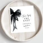 She’s Tying The Knot Black Bow Bridal Shower Napkin<br><div class="desc">Add a touch of elegance to your celebration with these She’s Tying The Knot Black Bow Bridal Shower Napkins. Designed with a chic black bow and stylish typography, these napkins bring a sophisticated and modern look to your bridal shower décor. The timeless black and white aesthetic perfectly complements minimalist, coquette,...</div>