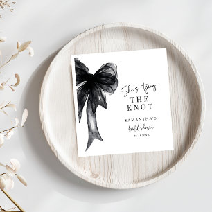 She’s Tying The Knot Black Bow Bridal Shower Napkin