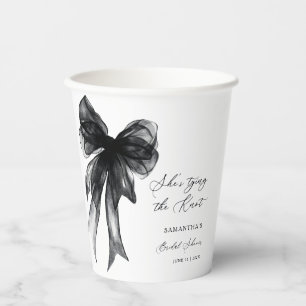 She’s Tying The Knot Black Bow Bridal Shower Paper Cups