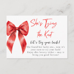 She’s Tying the Knot Bridal Shower Lottery Ticket  Enclosure Card