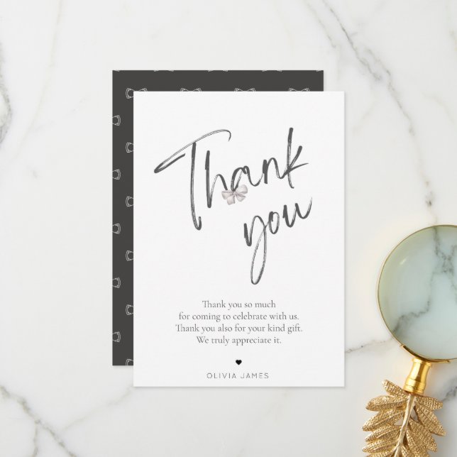 She’s tying the knot bridal shower thank you card (Front/Back In Situ)