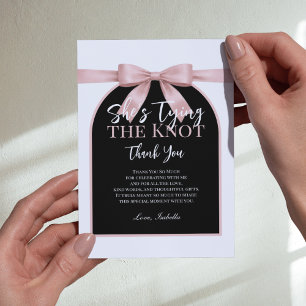 She’s Tying the Knot Pink Palette Bow Thank You Card