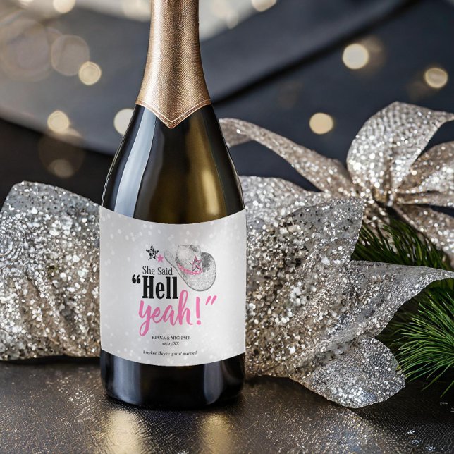 She Said 'Hell Yeah' Sparkling Wine ID927 Sparkling Wine Label (Creator Uploaded)