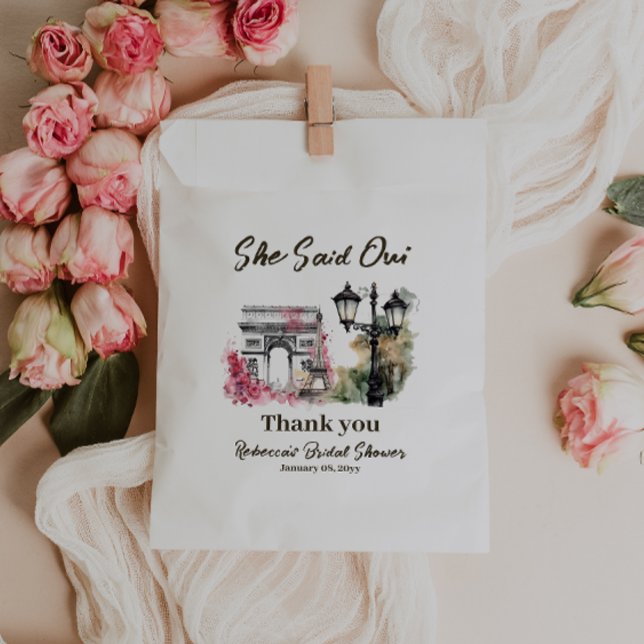 She Said Oui Paris Bridal Shower Parisian Brunch Favour Bag (Creator Uploaded)