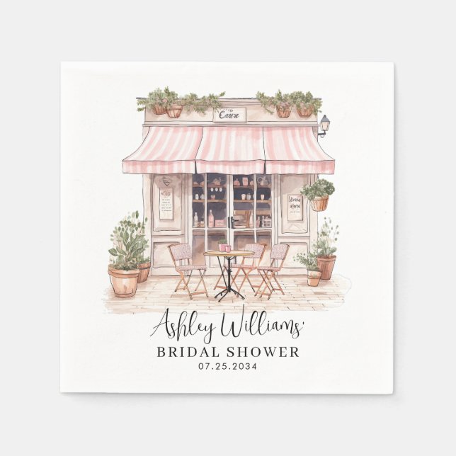 She Said Oui Yes Paris French Cafe Bridal Shower Napkin (Front)