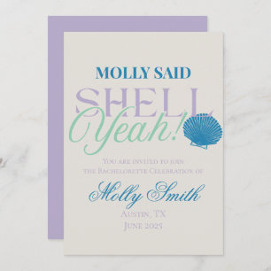 She Said Shell Yeah – Fun Coastal Bachelorette Invitation