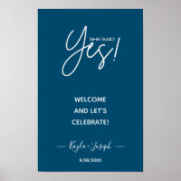 She said Yes banner Engagement welcome Poster