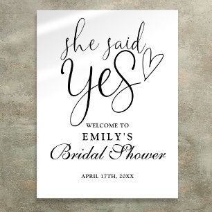 She Said Yes Bridal Shower Welcome Sign