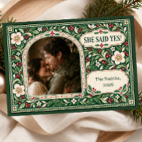 She Said Yes Christmas Photo
