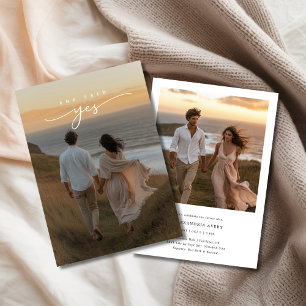 She Said Yes Coastal Cliff Photo Bridal Shower Invitation