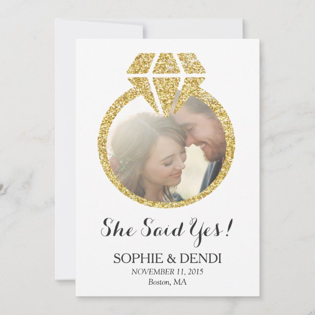 She Said Yes Engagement Party Invitation (Front)