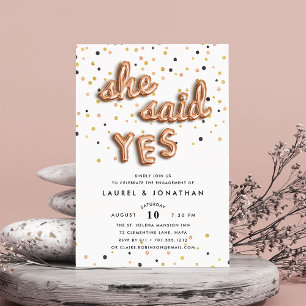 She Said Yes Engagement Party Invitation