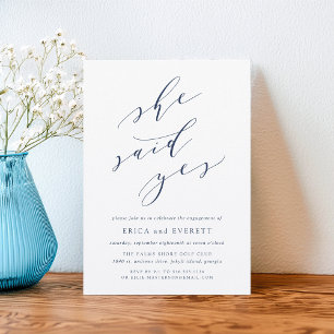 She Said Yes   Engagement Party Invitation