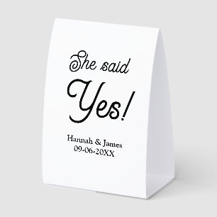 She said yes engagement party name date simple min