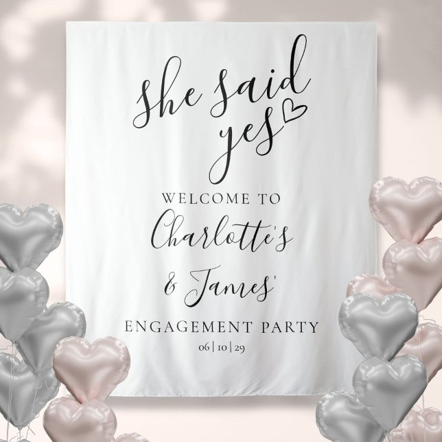 She Said Yes Engagement Party Photo Prop Tapestry (She Said Yes Engagement Party Photo Prop Tapestry)