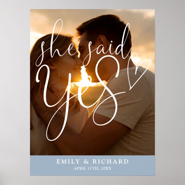 She Said Yes Engagement Party Photo Welcome Sign (Front)