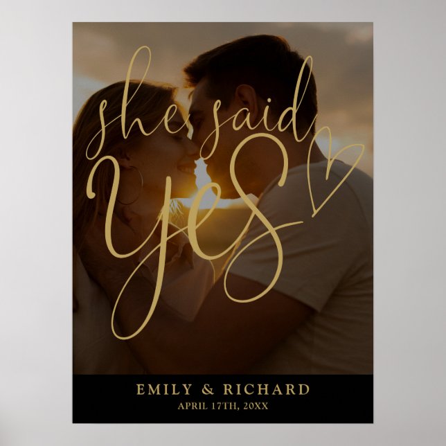 She Said Yes Engagement Party Photo Welcome Sign (Front)