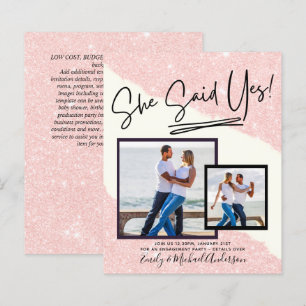 She Said Yes! handwritten Photo Engagement Party