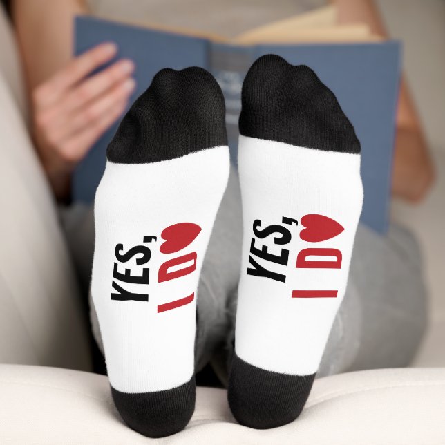 ♥ She Said: Yes I Do Surprise Marriage Proposal Socks (Bottom)