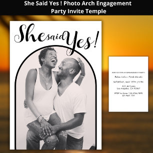 She Said Yes I Photo Arch Engagement Party Modern Invitation