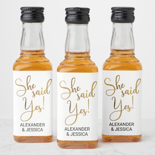 She Said Yes Liquor Bottle Label (Bottles)