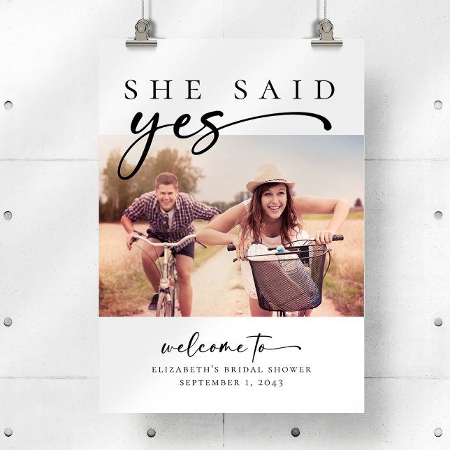 She Said Yes Photo Bridal Shower Welcome Sign (Creator Uploaded)
