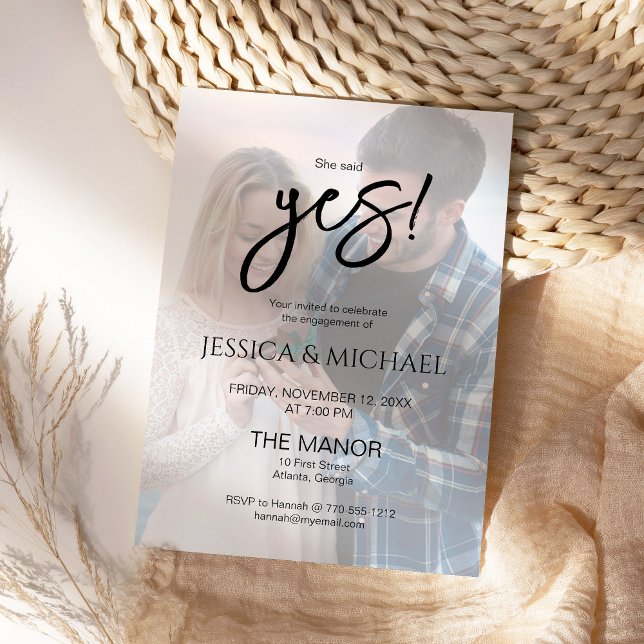 She Said Yes! Photo Engagement Party  Invitation (Creator Uploaded)