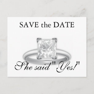 She Said Yes! Save the Date Diamond Ring Cards