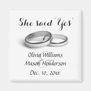 She said "Yes" Save the Date Magnet