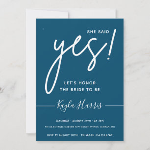 She said Yes Simple Bridal Shower  Invitation