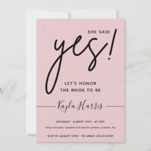 She said Yes Simple Bridal Shower  Invitation