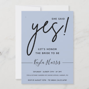 She said Yes Simple Bridal Shower Invitation