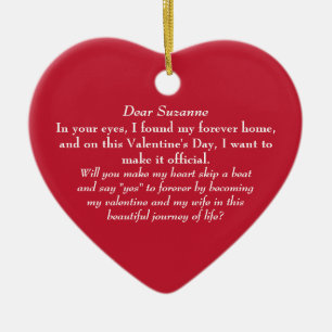She Said Yes! Valentines Day Marriage Proposal Ceramic Ornament