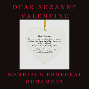 She Said Yes! Valentines Day Marriage Proposal Ceramic Ornament