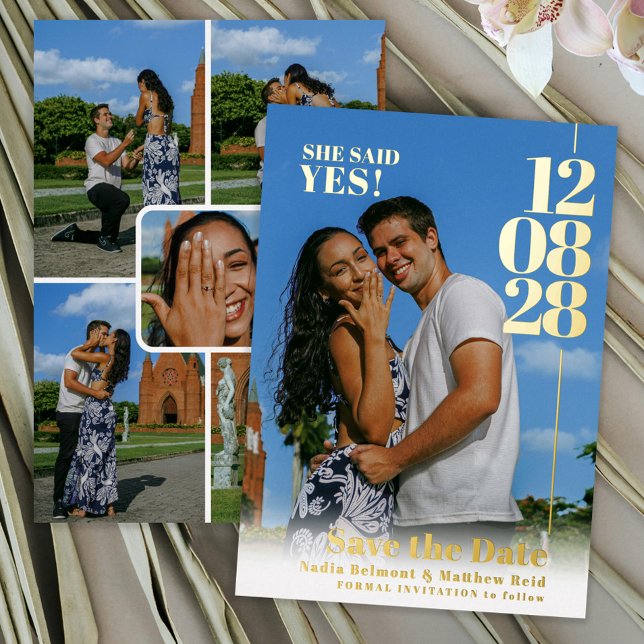 She said yes wedding date engagement photos (Creator Uploaded)