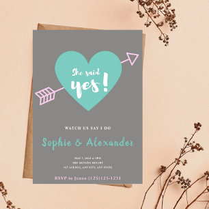 She Said Yes Wedding Invitation