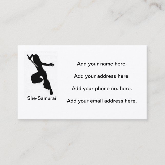 She-Samurai Business Cards (Front)