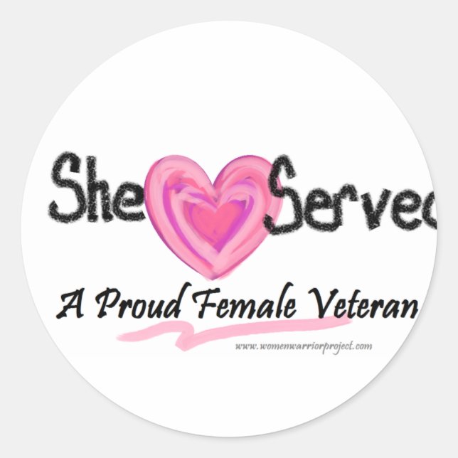 She Served Collection Classic Round Sticker (Front)