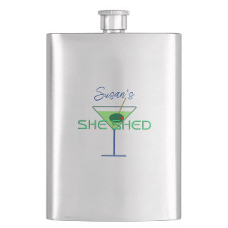 She Shed Woman's Man Cave Bar Flasks
