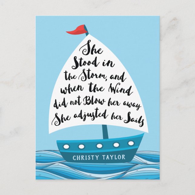 She stood in the storm, Encouragement Postcard (Front)