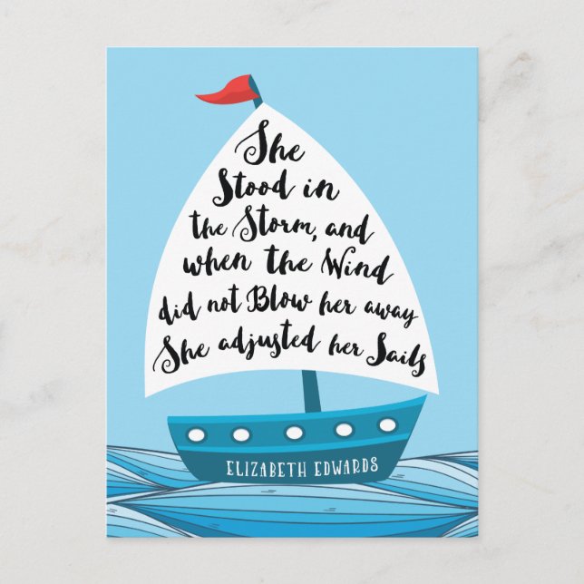 She stood in the storm, Encouragement Postcard (Front)