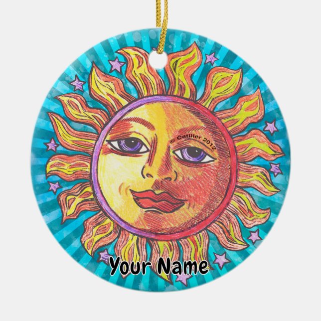 She Sun  Ceramic Ornament (Front)