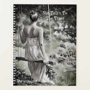 She Talks To The Trees Quote Pretty Journal Planner